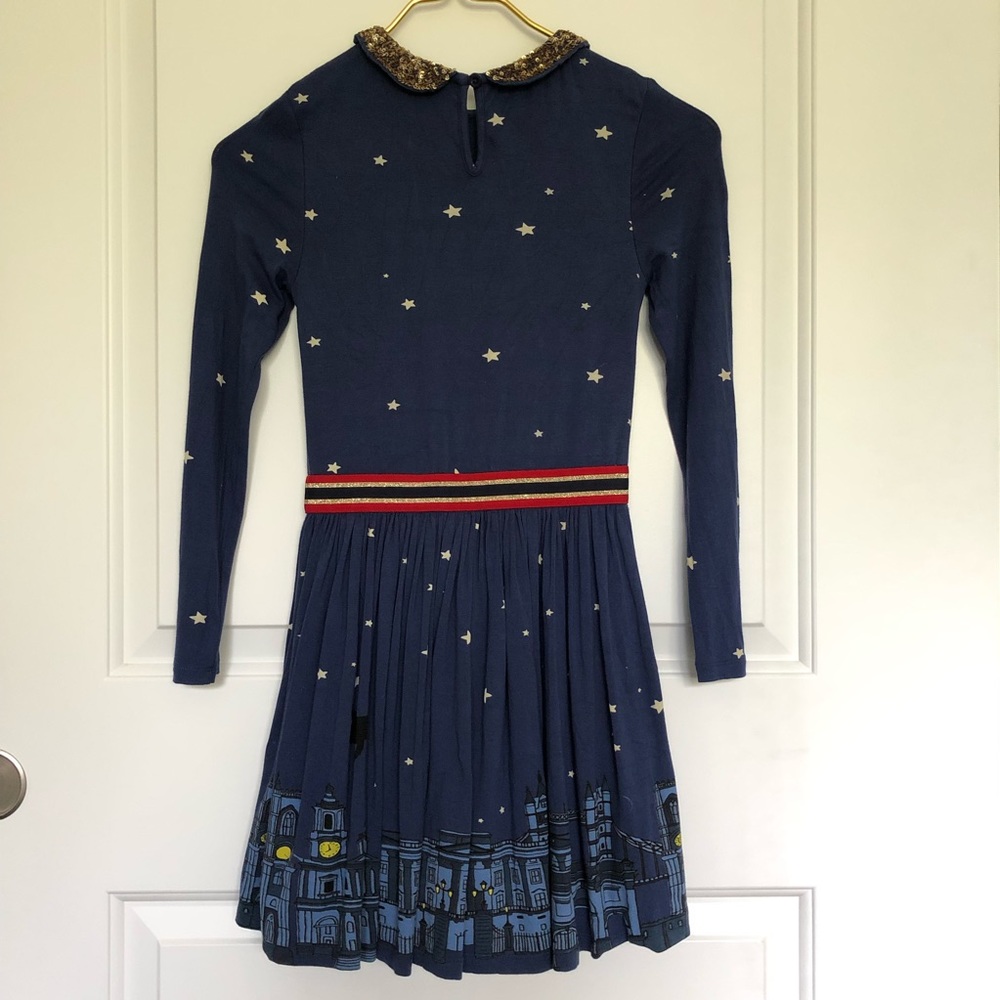Girls Mini Boden Navy Ronald Dahl BFG Dress size 7